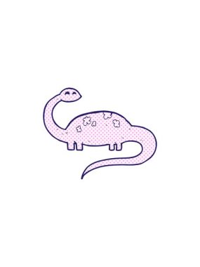 Dinozor çizgi filminin dönen hareketli animasyonu