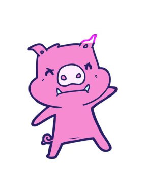 Öfkeli domuz karakterinin animasyonunu canlandırın.