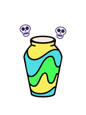 Geleneksel Brezilya samba davul enstrümanının dönen kafatası animasyonu