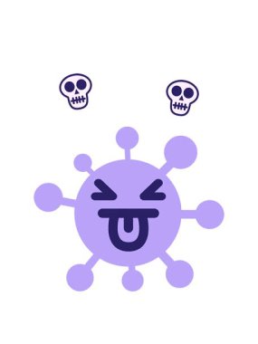 Basit, iğrenç virüsün kafatası animasyonu.