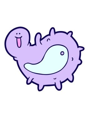 neon ışık efekti çizgi film mikrop çiziminin animasyonu