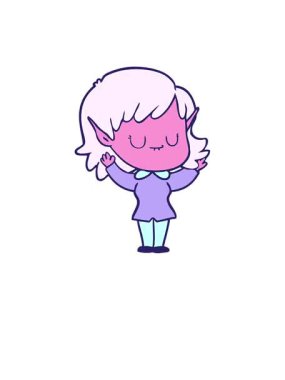 Kalk ve mutlu çizgi film elf kızı imajının animasyonunu uçur