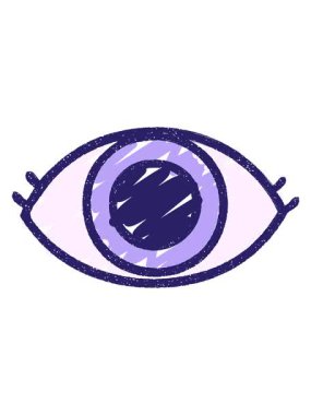 Göz Sembol Tebeşiri Çiziminin titreşimli hareketi