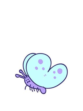 el animasyonunu genişleterek garip çizgi film kelebek tasarımı