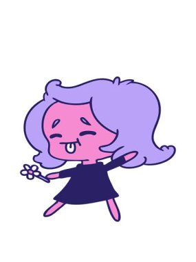 Şirin Kawaii kızının serbest çizim hareketli animasyonu