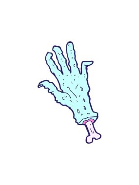 Çizgi film zombi elinin basınçlı animasyonu