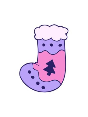 Karikatür karalamalarının hareketli animasyonları Noel çorapları