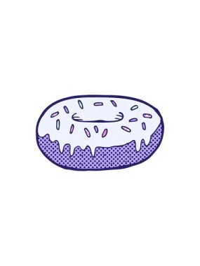 Çizgi film donut illüstrasyonunun pixelize etkisi