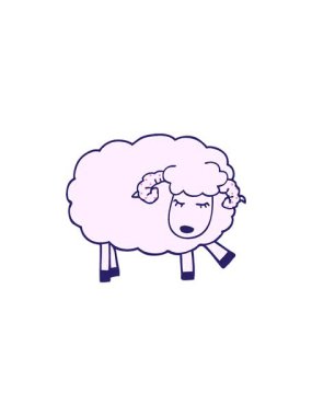 Çizgi film animasyonu satışı. Sevimli koyunlar.