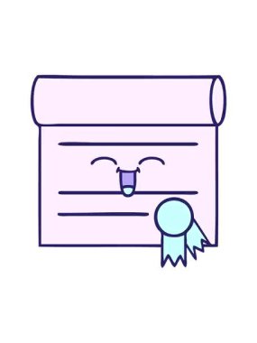 Bir sertifikanın karikatürünün titrek hareket animasyonu