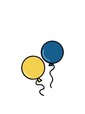 Yüzen iki Brezilya karnaval balonunun hareketli animasyonu