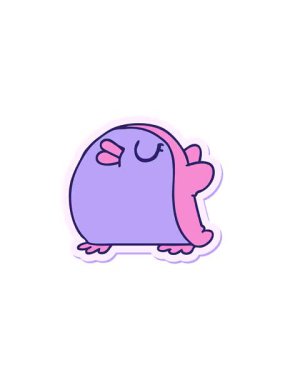 Şirin kawaii kırmızı robin çıkartmalı serbest satış animasyonları.