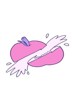 bobbing motion animation of cartoon sliced apple image