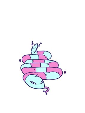 Zehirli yılanın çizgi filmdeki zıplama hareketi.