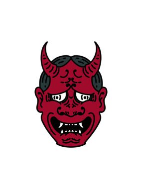 Japon tiyatro kabuki maskesinin dikkat çekici animasyonu