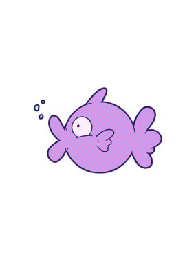 karikatür balık karakterinin radyoaktif parlayan animasyonu