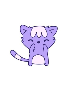 Şirin kawaii kedisinin el yazısıyla çiziminin dikkat çekici animasyonu