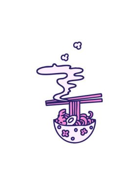 Yemek çubuklarıyla dolu bir kasede Japon yemeklerinin canlandırılması dikkat çekici.