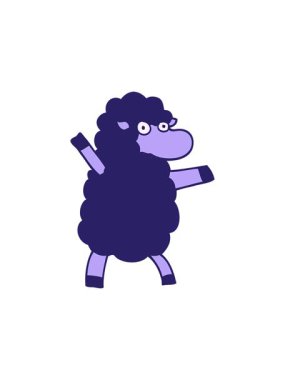 Bir kara koyun çizgi filminin dikkat çekici animasyonu