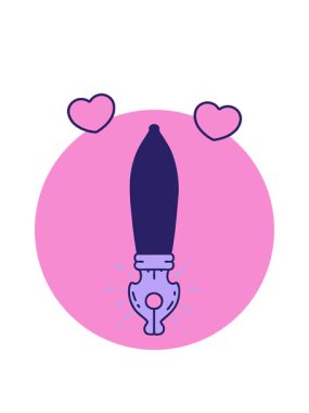 spinning hearts animation of icon of a tattoo style fountain pen