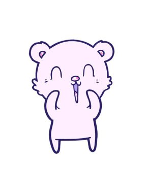 Kutup ayısı parlak neon çizgi filminin hareketli animasyonu