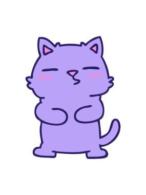 bobbing motion animation of handdrawn quirky cat