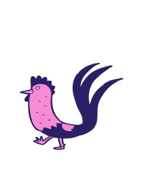 Çizgi film horozunun hareketli animasyonu