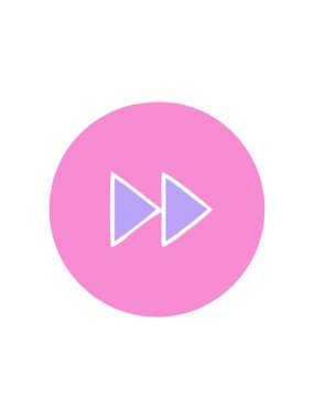 Bir ileri sarma simgesinin düz simgesinin canlandırma efektini göster