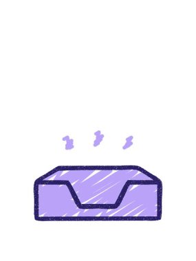 stretching up animation of In Tray Chalk Drawing