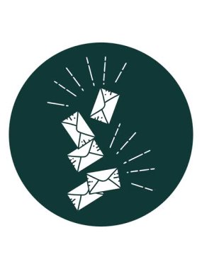 Dövme stili düşen harflerin titreşimli hareketli simgesi