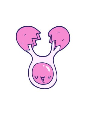 Kırık yumurtanın çizgi filmdeki hareketli animasyonu.