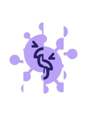 Kızgın virüs dizaynının bölünmüş hareket animasyonu