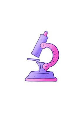 freehand çizilmiş mikroskobun radyoaktif parlayan animasyonu