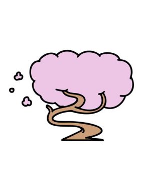 Japon kiraz ağacının çiçek açmasının hareketli animasyonu