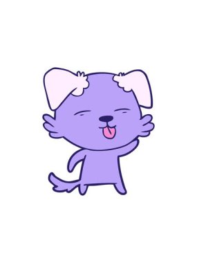 Işık efekti çizgi film köpeğinin dilini dışarı çıkarması.