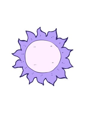 Çizgi film güneşinin parlak ışık efekti