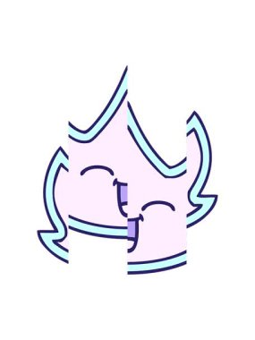 Ateşin tatlı çizgi filminin bölünen hareketi.