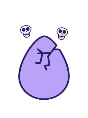 Kırık bir yumurtanın kafatası animasyonu