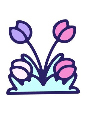 jiggle motion animation of hand drawn tulip flower design