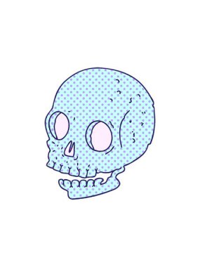 Çizgi roman karikatür kafatasının radyoaktif parlak animasyonu