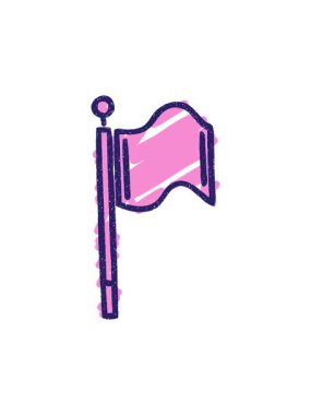 Waving Flag Tebeşir Çiziminin dönen hareketli animasyonu