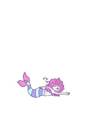 Deniz kızı çizgi film elementinin zıplama hareketi