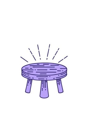 Geleneksel dövme stili ahşap bir tabureyi canlandırmanın zıplama hareketi