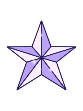 Bir yıldız karalamalarının neon ikonik dövme görüntüsünün simge etkisi