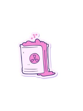 Bir karikatür radyoaktif atığın yatay titreşimli yapıştırması