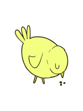 Çizgi film parlak sevimli kuşunun renk animasyonu değişiyor