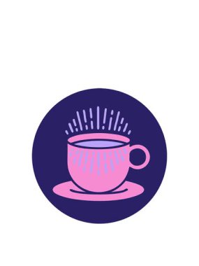 Kahve fincanının eski dövme tarzının hareketli animasyonu