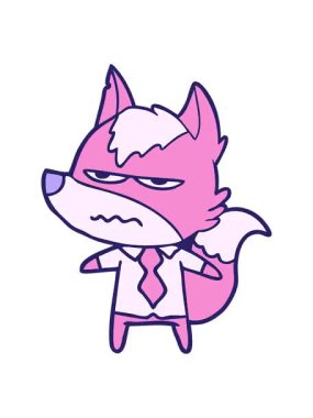 Çizgi filmdeki rahatsız kurdun animasyonunu renklendir