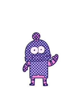 Yanıp sönen radyal çizgiler. Ampul çizgi filmiyle robot animasyonu.