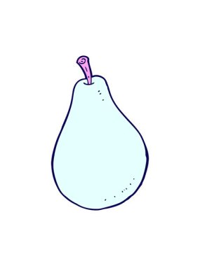 Bir çizgi film armutunun neon ışık efekti animasyonu